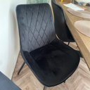Canora Grey Palermo Velvet Modern Dining Chairs with Tapered Metal Legs ...